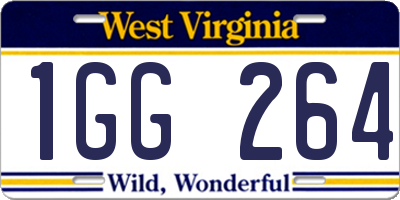 WV license plate 1GG264