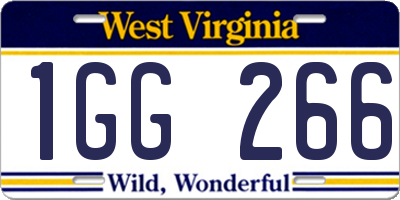 WV license plate 1GG266