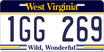 WV license plate 1GG269