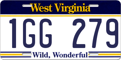 WV license plate 1GG279