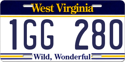 WV license plate 1GG280