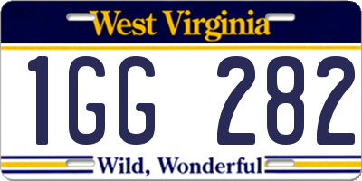 WV license plate 1GG282