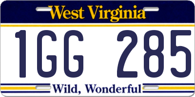 WV license plate 1GG285