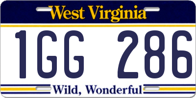 WV license plate 1GG286