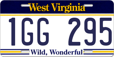 WV license plate 1GG295