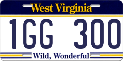 WV license plate 1GG300