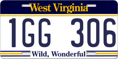 WV license plate 1GG306