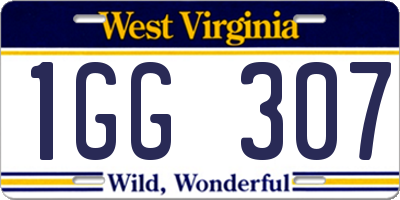 WV license plate 1GG307