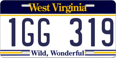 WV license plate 1GG319