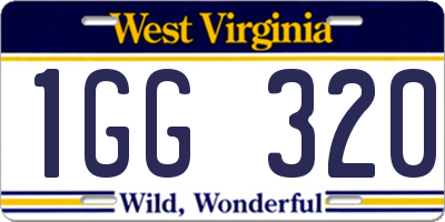 WV license plate 1GG320