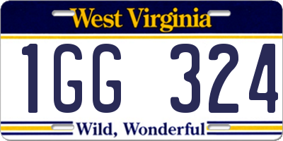 WV license plate 1GG324