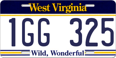 WV license plate 1GG325