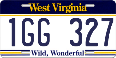 WV license plate 1GG327