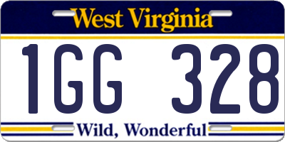 WV license plate 1GG328