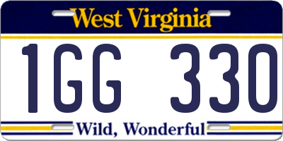WV license plate 1GG330