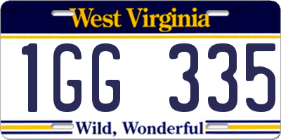WV license plate 1GG335