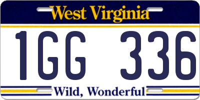 WV license plate 1GG336