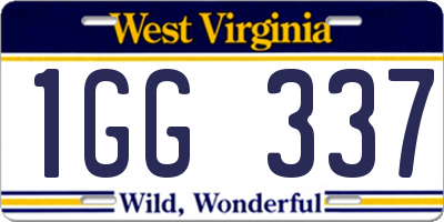 WV license plate 1GG337
