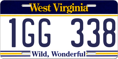 WV license plate 1GG338