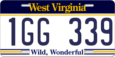 WV license plate 1GG339