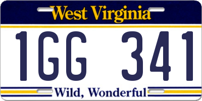 WV license plate 1GG341