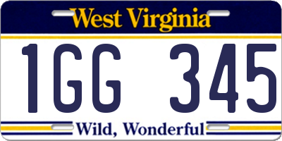 WV license plate 1GG345