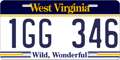 WV license plate 1GG346