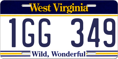 WV license plate 1GG349