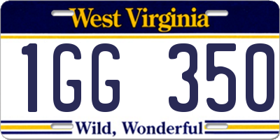 WV license plate 1GG350