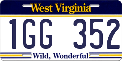 WV license plate 1GG352