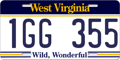WV license plate 1GG355