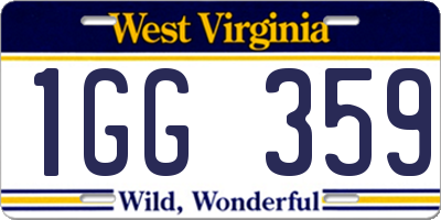 WV license plate 1GG359