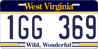 WV license plate 1GG369