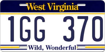 WV license plate 1GG370