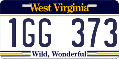 WV license plate 1GG373