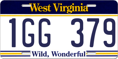 WV license plate 1GG379