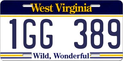 WV license plate 1GG389