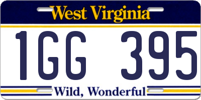 WV license plate 1GG395