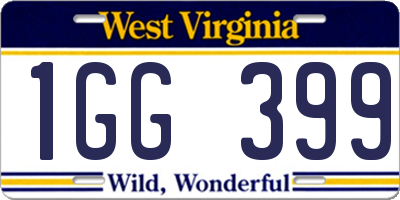 WV license plate 1GG399