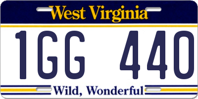 WV license plate 1GG440