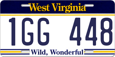 WV license plate 1GG448