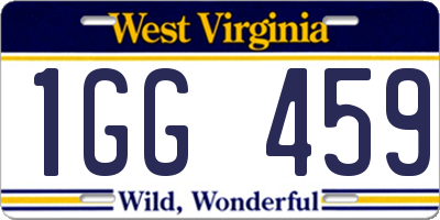 WV license plate 1GG459