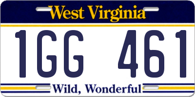 WV license plate 1GG461