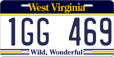 WV license plate 1GG469