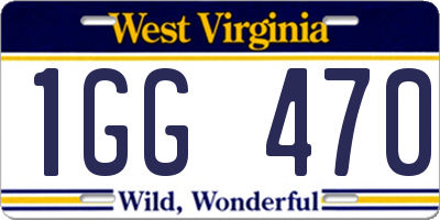 WV license plate 1GG470