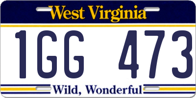 WV license plate 1GG473