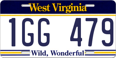 WV license plate 1GG479