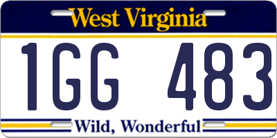 WV license plate 1GG483