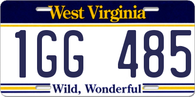 WV license plate 1GG485