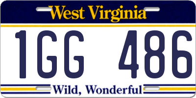 WV license plate 1GG486